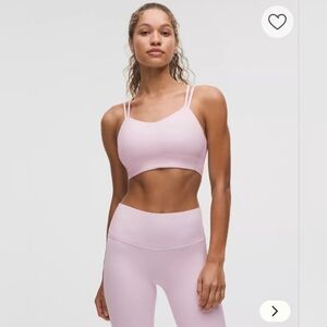 Lululemon Like a Cloud Ribbed Longline Bra B/C Cup Size 6 Light Blissful Pink